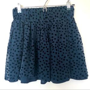 Navy Blue Club Monaco Polka Dot Skater Skirt XS